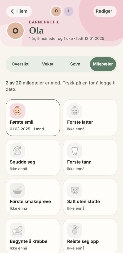 Milepæler med egne illustrasjoner